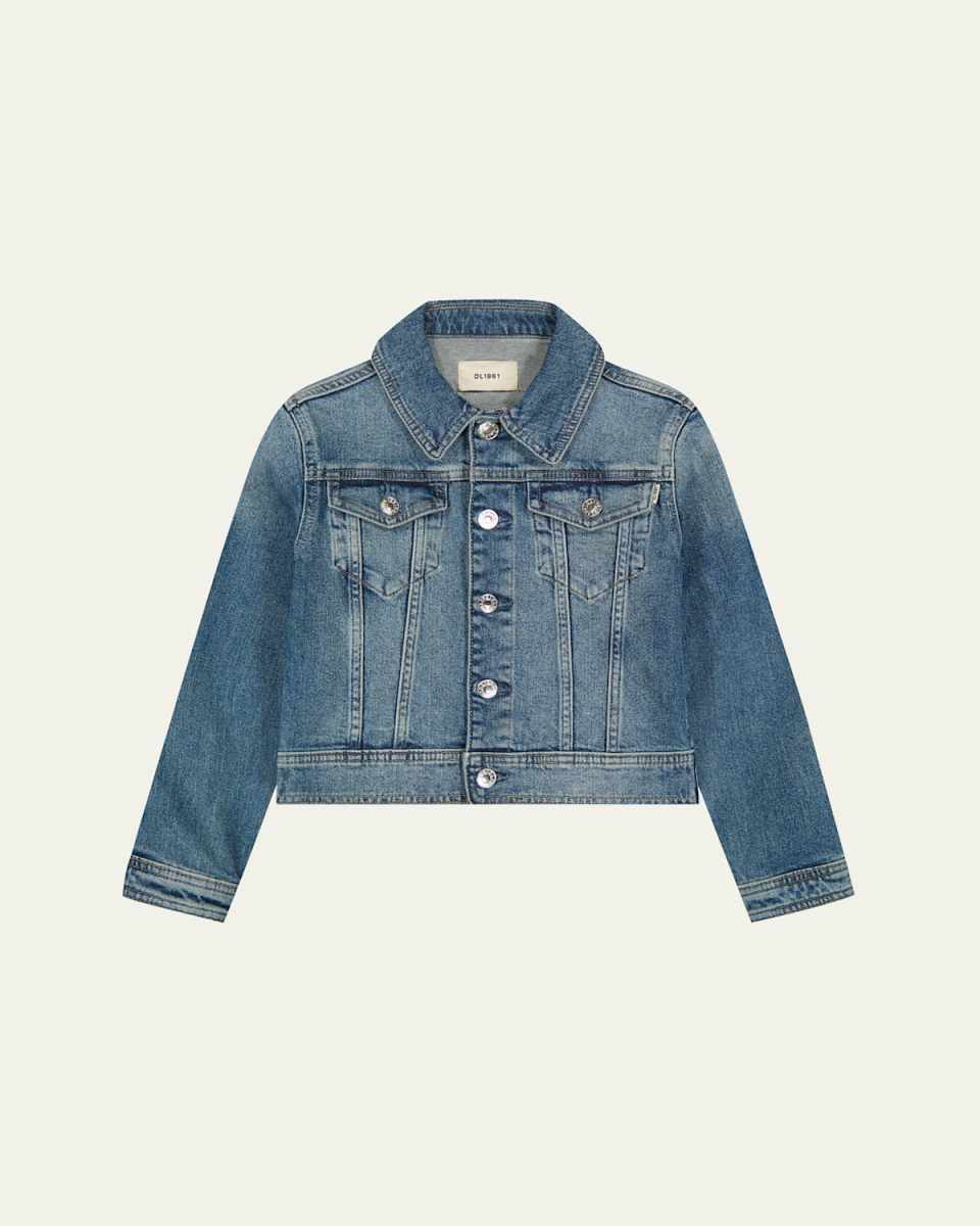 Girl's Manning Denim Trucker Jacket, Size S-